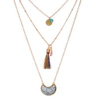 Fashion Vintage Turquoise Pendant Tassel Long Sweater Chain Necklace main image 4