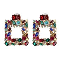 Geometric Diamond Full Diamond Earrings Female Retro Stud Earrings Ear Jewelry sku image 3