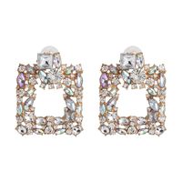 Geometric Diamond Full Diamond Earrings Female Retro Stud Earrings Ear Jewelry sku image 1