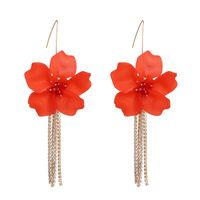 53055 European And American Ins Exaggerated Earrings Pop Floral Acrylic Long Flower Tassel Earrings Ear Hook Earrings sku image 1