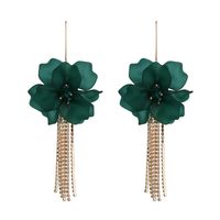 53055 European And American Ins Exaggerated Earrings Pop Floral Acrylic Long Flower Tassel Earrings Ear Hook Earrings sku image 2