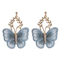 Fashion Pop Chiffon Lace Butterfly Diamond Earrings sku image 1