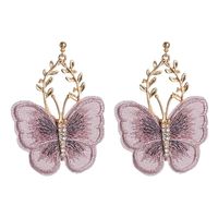 Fashion Pop Chiffon Lace Butterfly Diamond Earrings sku image 2