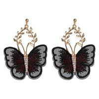 Fashion Pop Chiffon Lace Butterfly Diamond Earrings sku image 3