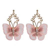 Fashion Pop Chiffon Lace Butterfly Diamond Earrings sku image 4