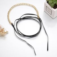 Korean Fashion Personality Diy Leather Simple Classic Alloy Necklace sku image 1