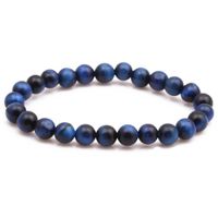 Jewelry Hot Sale 8mm Natural Blue Tiger Eye Bracelet Natural Stone Beaded Bracelet main image 2