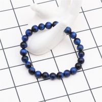 Jewelry Hot Sale 8mm Natural Blue Tiger Eye Bracelet Natural Stone Beaded Bracelet main image 4