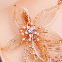 Wedding Jewelry Pearl Flower Headdress Toasting Dress Accessories Bridal Wedding Hair Band Earring Set main image 4