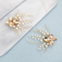 Bridal Jewelry Handmade Pearl Hair Clip Earring Set Headdress main image 5