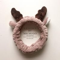 Face Wash Hair Band Female Makeup Head Band Mask Hair Band Flannel Cute Antlers Selling Sprouting Hoop main image 5