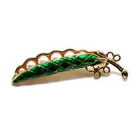 Green Bean Pearl Brooch Enamel Handmade Fruit Pin main image 6