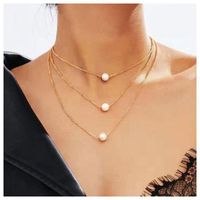 Necklace Retro Simple Beaded Three-layer Single Imitation Pearl Necklace Wholesale main image 1