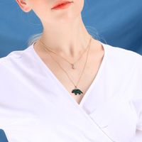 Creative Cute Little Rhino Clavicle Chain Female Fashion Temperament Double Crystal Diamond Net Red Necklace main image 2