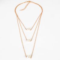 Necklace Retro Simple Beaded Three-layer Single Imitation Pearl Necklace Wholesale main image 6