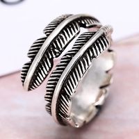 European And American Fashion Retro Leaf Temperament Personality Open Ring main image 1