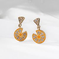 De980181 Creative Citron Boucles D'oreilles Femelle Diamant Banlieue De Tous-boucles D'oreilles Assorties De Mode Conception Sens Internet-célèbre Polyvalent Boucles D'oreilles main image 4