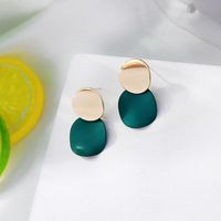 Korean Version Of S925 Silver Pin Earrings Fashion Contrast Color Earrings Drip Oil Earrings main image 4