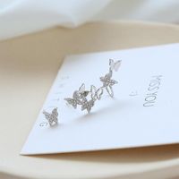 High-quality Butterfly Asymmetric Personality Ear Clip S925 Silver Pin Integrated Earrings main image 6