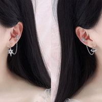 2021 Nouvelle Femelle Boucles D'oreilles Tout-en-un Double Usage Mi En Forme De Zircon Simple Et Élégant Boucles D'oreilles Oeil De Diable Oreille Clip main image 4