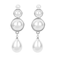 Simple Earrings Elegant Drop-shaped Alloy Inlaid Pearl Imitation Sweet Earrings For Women main image 3