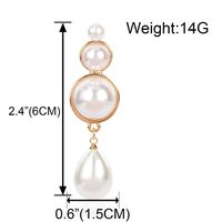 Simple Earrings Elegant Drop-shaped Alloy Inlaid Pearl Imitation Sweet Earrings For Women main image 6