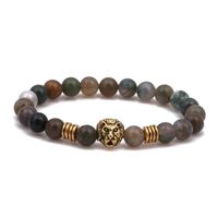 Lion Head Bracelet Bead Natural Agate Beaded Bracelet Wholesale sku image 2