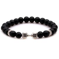 Matte Black Frosted Stone Bracelet Beads 8mm Stretch Natural Stone Dumbbell Bracelet Bracelet Bracelet Wholesale sku image 12