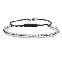 Nueva Pulsera Tejida Con Cuentas De Plata Pulsera Tejida Con Cuentas De Cobre De 4 Mm sku image 2