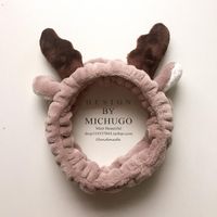 Face Wash Hair Band Female Makeup Head Band Mask Hair Band Flannel Cute Antlers Selling Sprouting Hoop sku image 1