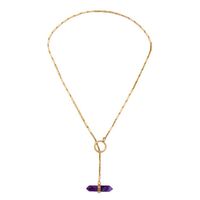 Fashion Fine Jewelry Wholesale Personality Wild Synthetic Stone Pendant Ladies Necklace sku image 1