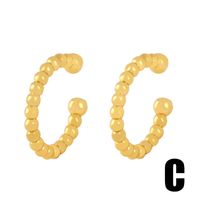 Creative C-shaped Ear Clip Earrings Colored Zircon Ear Pierced Ear Clips sku image 3