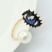 Vintage Jewelry Pearl Eyes Gem Joint Ring Ring New Lips Open Ring main image 4
