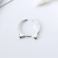 Mysterious Meow Open Paar Katzen Ohren Open Ring Kleine Frische Silber Ringe Koreanischer Schmuck Heiß main image 3