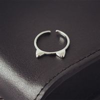 Mysterious Meow Open Paar Katzen Ohren Open Ring Kleine Frische Silber Ringe Koreanischer Schmuck Heiß main image 4