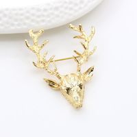 Broche De Alce Golden Antlers Christmas Gift Pin Accesorios Fawn Christmas Gift Wholesale main image 5