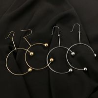 Vintage White Brass Earrings Geometric Metal main image 5