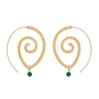 New Jewelry Trend Round Spiral Earrings Swirl Green Diamond Earrings Wholesale main image 3
