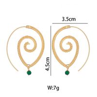 New Jewelry Trend Round Spiral Earrings Swirl Green Diamond Earrings Wholesale main image 6