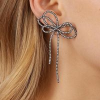 Alloy Diamond Bow Earrings Korean New Fashion Earrings Simple Wild Earrings main image 1