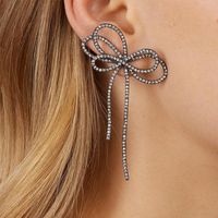 Alloy Diamond Bow Earrings Korean New Fashion Earrings Simple Wild Earrings main image 2