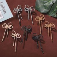 Alloy Diamond Bow Earrings Korean New Fashion Earrings Simple Wild Earrings main image 3