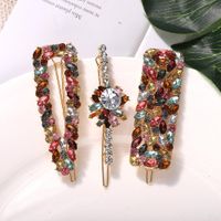 Alloy Diamond Hair Clip Set Korean New Flowers Retro Hair Accessories Fashion Word Clip main image 1