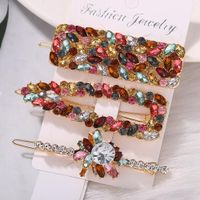 Alloy Diamond Hair Clip Set Korean New Flowers Retro Hair Accessories Fashion Word Clip main image 3