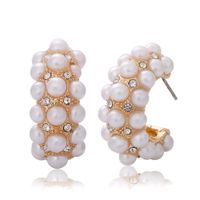 Baub Die Gleiche Legierung Diamant Perlen Ohrringe Mode Einfache Ohrringe Exquisite Kleine Ohrringe Temperament Straßen Klopfen Ohrringe main image 4
