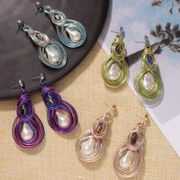 Alloy Gems Shaped Pearl Earrings Fashion Earrings Accessories Women&#39;s Earrings Wholesale main image 1