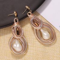 Alloy Gems Shaped Pearl Earrings Fashion Earrings Accessories Women&#39;s Earrings Wholesale main image 3