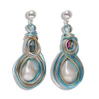 Alloy Gems Shaped Pearl Earrings Fashion Earrings Accessories Women&#39;s Earrings Wholesale main image 4