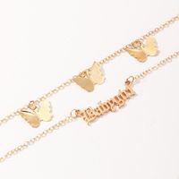 Jewelry Fashion Metal Three-dimensional Butterfly Pendant Double Layer Babygirl Necklace main image 4