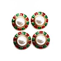 Hersteller Liefern Runde Perlen Ohrringe, Ohrringe, Rote Grüne Tropf Perlen, Silberne Nadel Ohrringe, Ohrringe main image 6